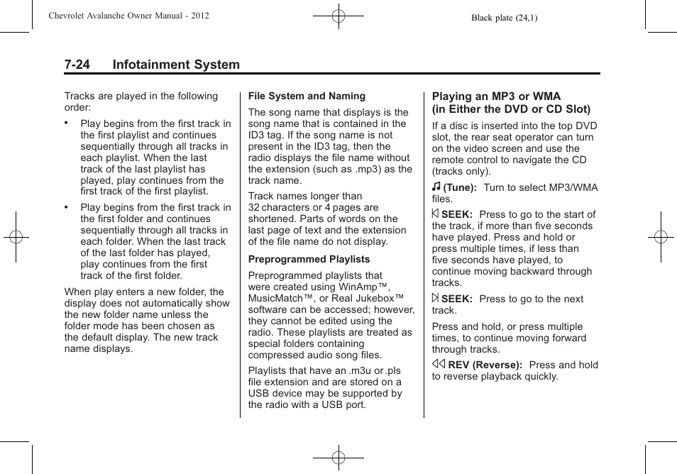 24 infotainment system | CHEVROLET 2010 Avalanche User Manual | Page 220 / 508