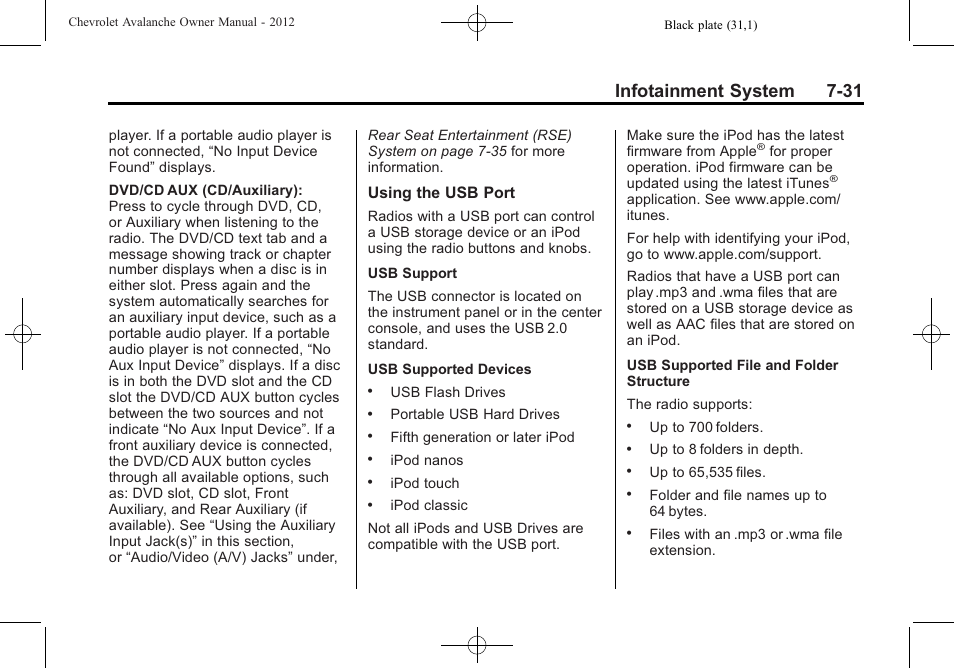 Infotainment system 7-31 | CHEVROLET 2010 Avalanche User Manual | Page 227 / 508