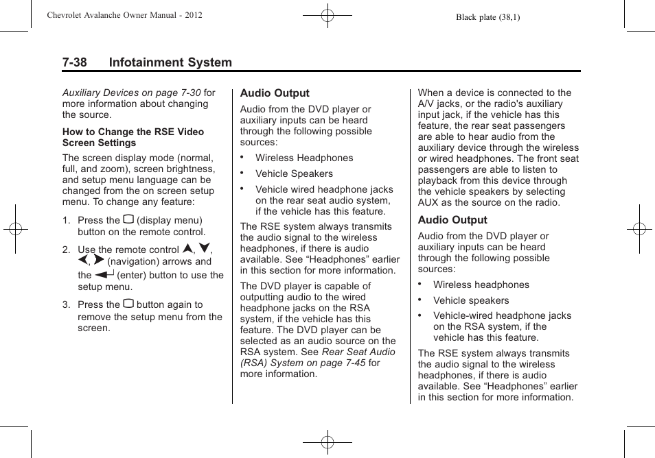 38 infotainment system | CHEVROLET 2010 Avalanche User Manual | Page 234 / 508