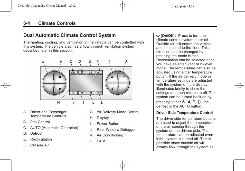 Dual automatic climate control system, Dual automatic climate control, System -4 | CHEVROLET 2010 Avalanche User Manual | Page 254 / 508