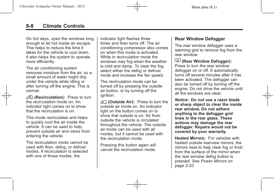 CHEVROLET 2010 Avalanche User Manual | Page 258 / 508