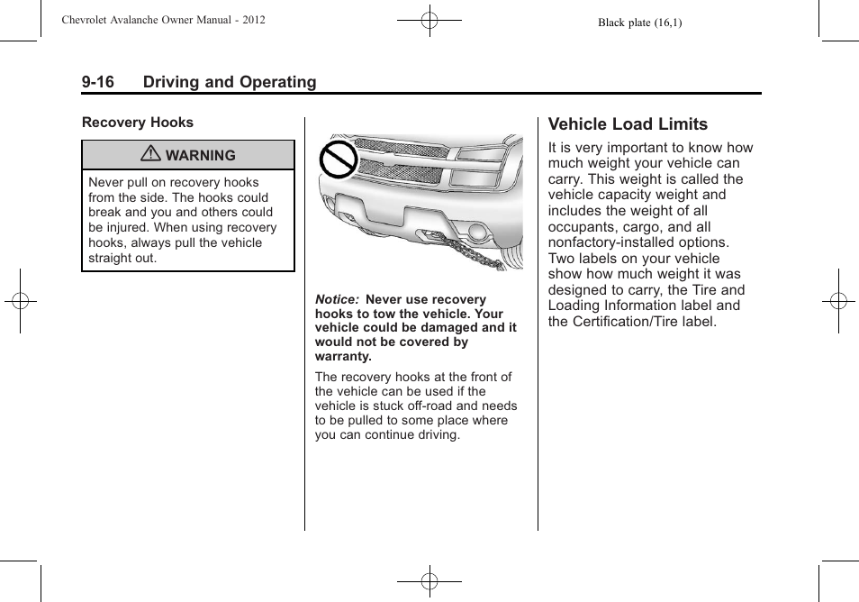 Vehicle load limits, Vehicle load limits -16 | CHEVROLET 2010 Avalanche User Manual | Page 276 / 508