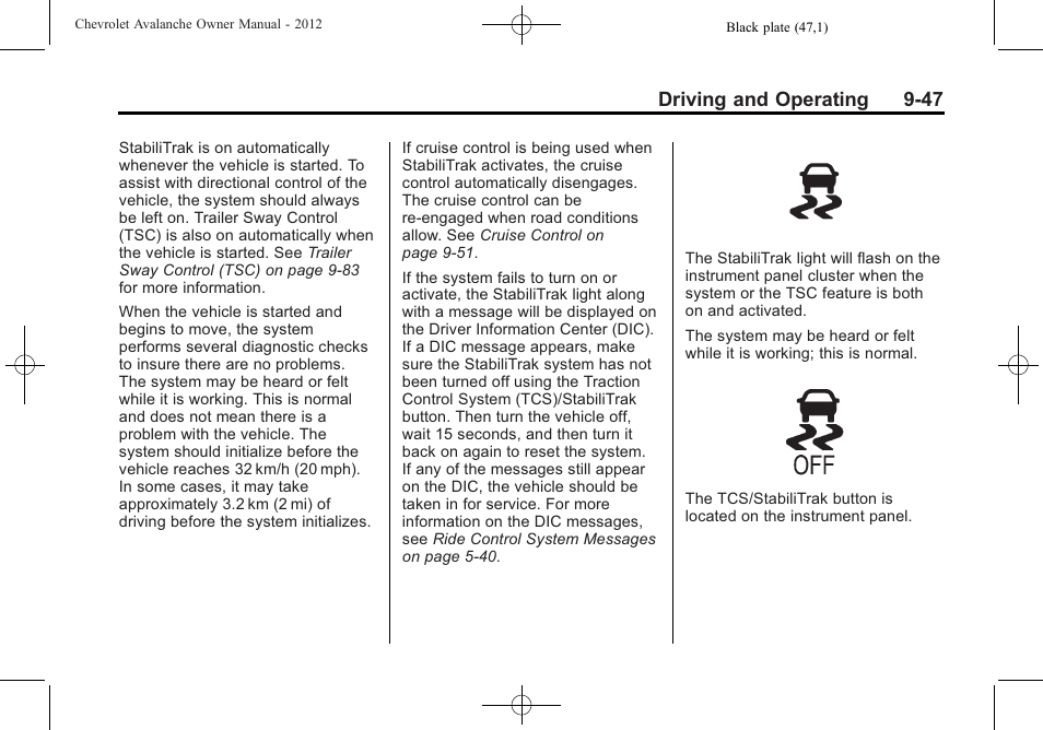 Driving and operating 9-47 | CHEVROLET 2010 Avalanche User Manual | Page 307 / 508