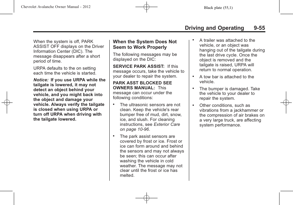 Driving and operating 9-55 | CHEVROLET 2010 Avalanche User Manual | Page 315 / 508