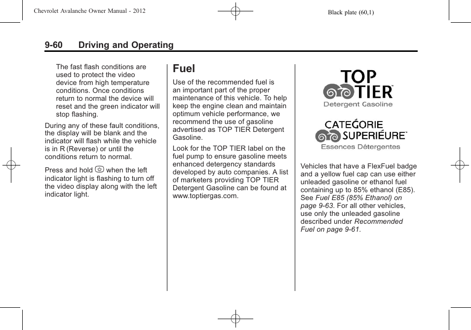 Fuel, Fuel -60 | CHEVROLET 2010 Avalanche User Manual | Page 320 / 508