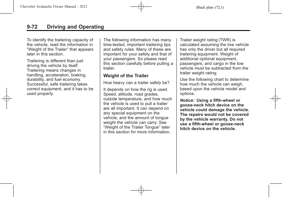 72 driving and operating | CHEVROLET 2010 Avalanche User Manual | Page 332 / 508