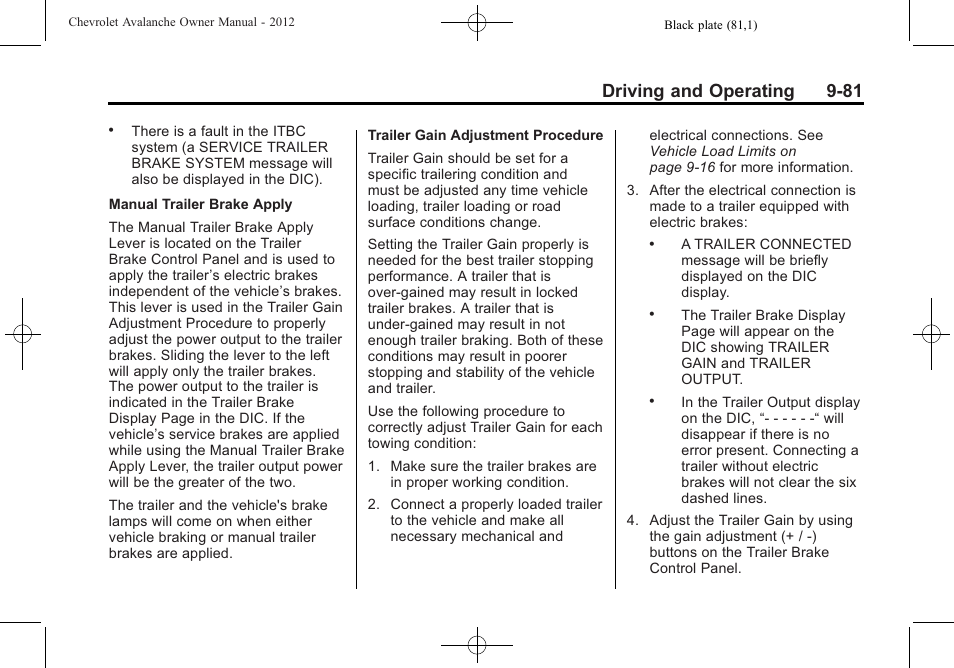 Driving and operating 9-81 | CHEVROLET 2010 Avalanche User Manual | Page 341 / 508