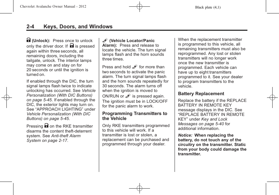 CHEVROLET 2010 Avalanche User Manual | Page 38 / 508