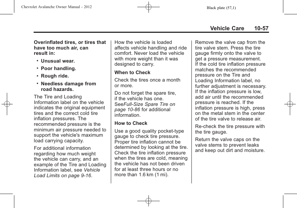 Vehicle care 10-57 | CHEVROLET 2010 Avalanche User Manual | Page 401 / 508