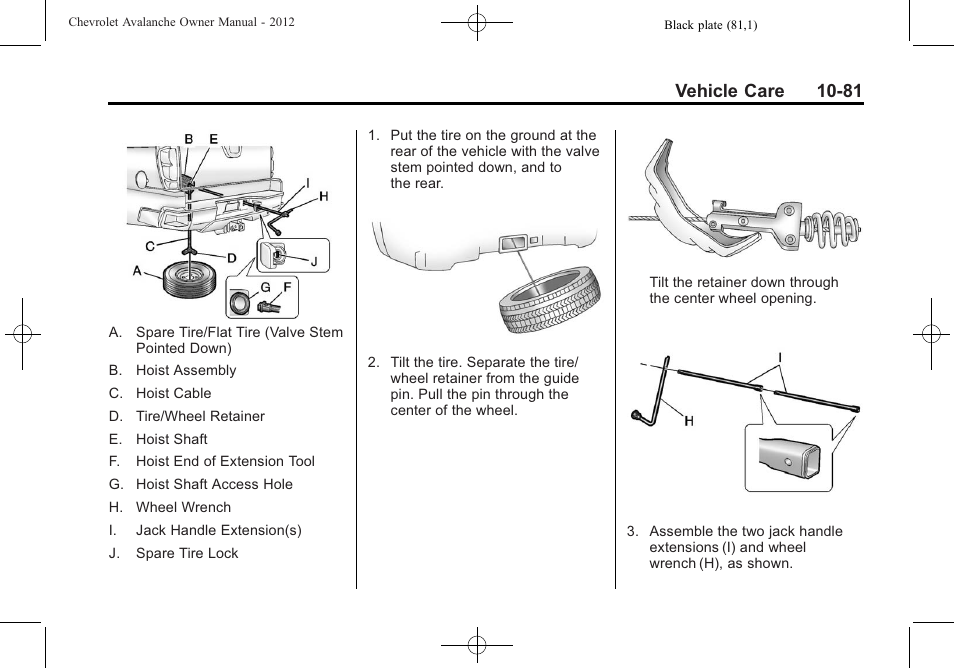 Vehicle care 10-81 | CHEVROLET 2010 Avalanche User Manual | Page 425 / 508