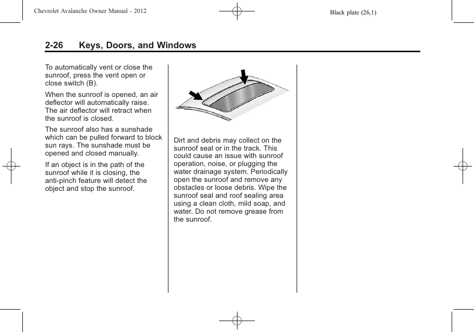26 keys, doors, and windows | CHEVROLET 2010 Avalanche User Manual | Page 60 / 508