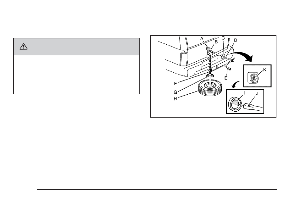 Storing a flat or spare tire and tools, Storing a flat or spare tire and tools -102, Caution | CHEVROLET 2009 Suburban User Manual | Page 502 / 578