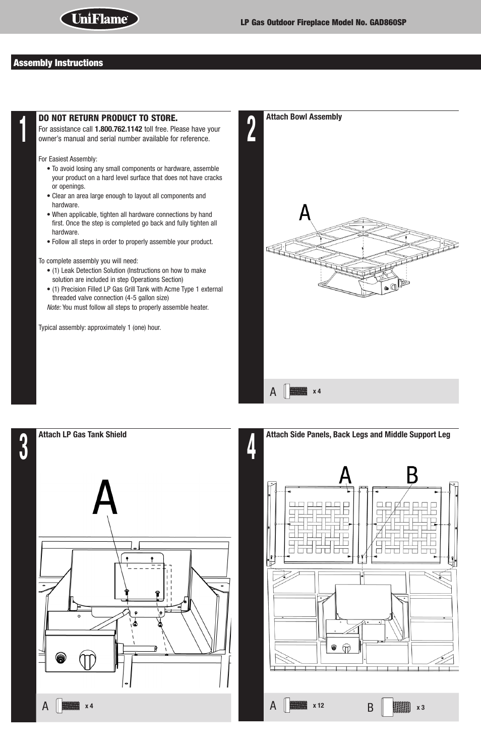 Blue Rhino GAD860SP User Manual | Page 4 / 12