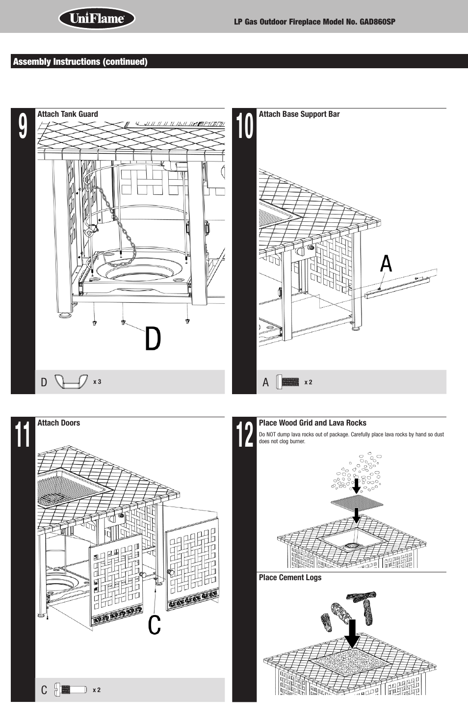 Blue Rhino GAD860SP User Manual | Page 6 / 12