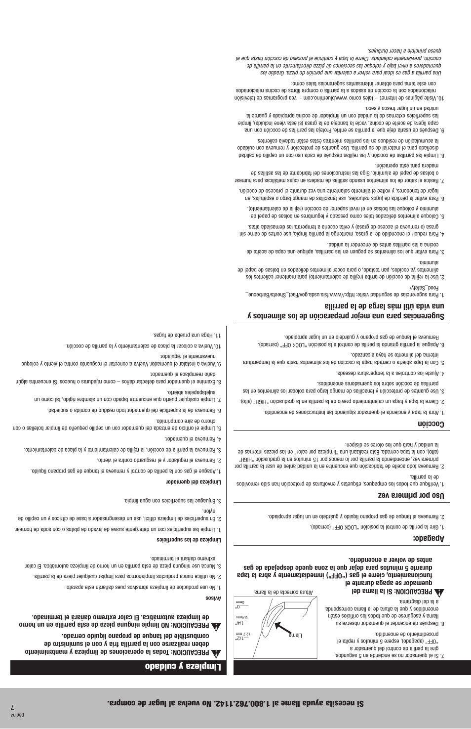 Limpieza y cuidado, Apagado, Uso por primera vez | Cocción | Blue Rhino GBT726M User Manual | Page 15 / 16