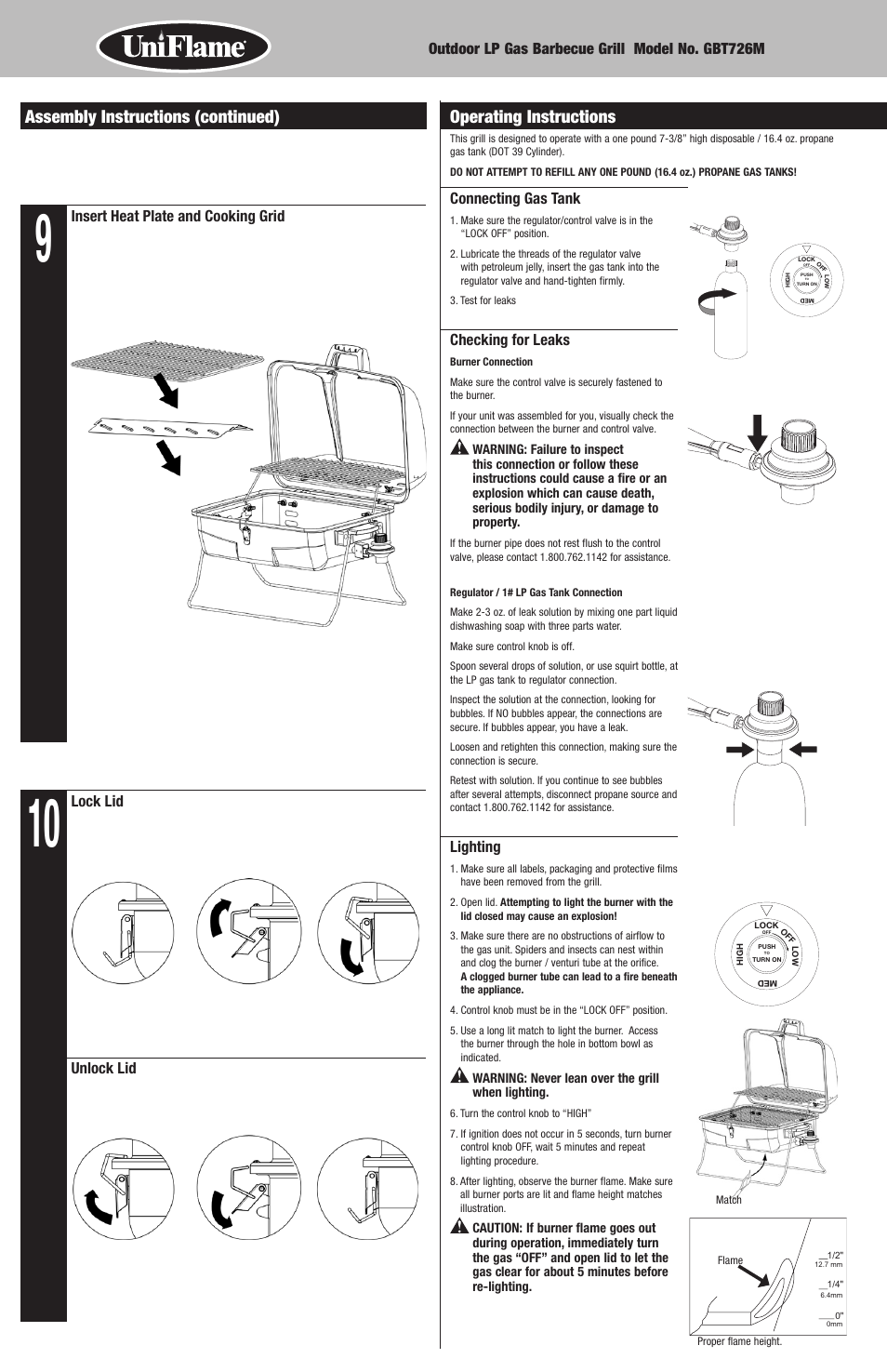 Operating instructions, Assembly instructions (continued) | Blue Rhino GBT726M User Manual | Page 6 / 16