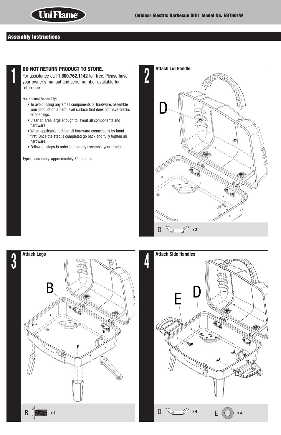 Blue Rhino EBT801W User Manual | Page 4 / 16
