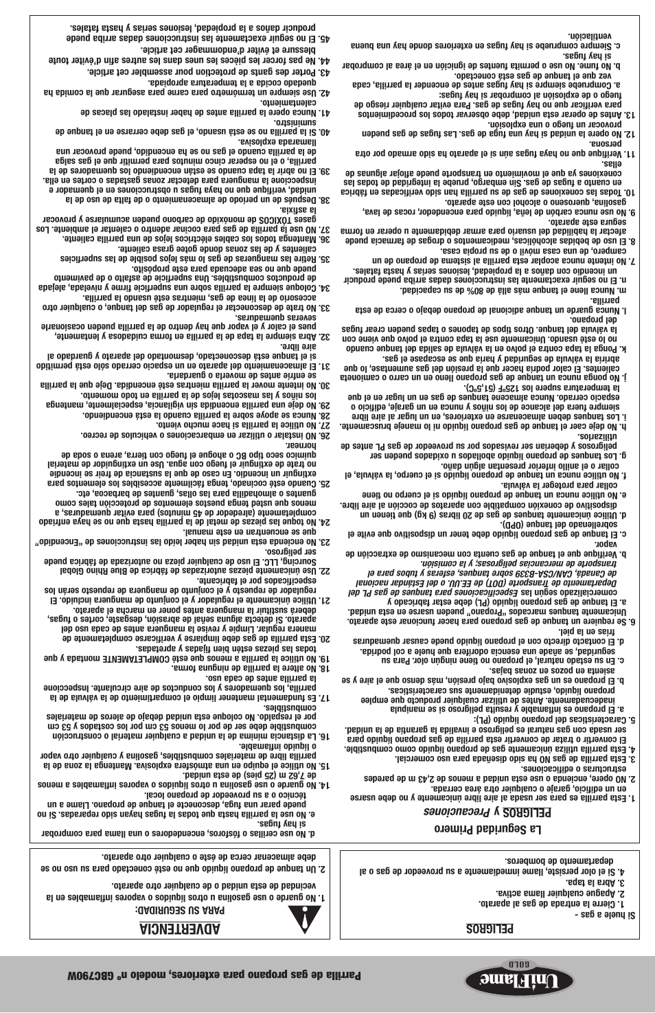 Advertencia | Blue Rhino GBC790W User Manual | Page 23 / 24