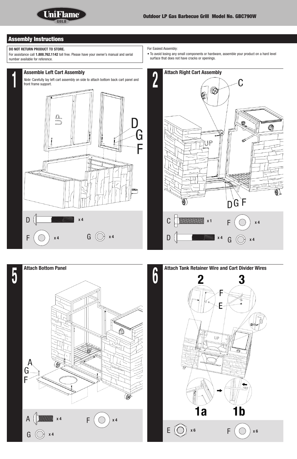 Blue Rhino GBC790W User Manual | Page 4 / 24