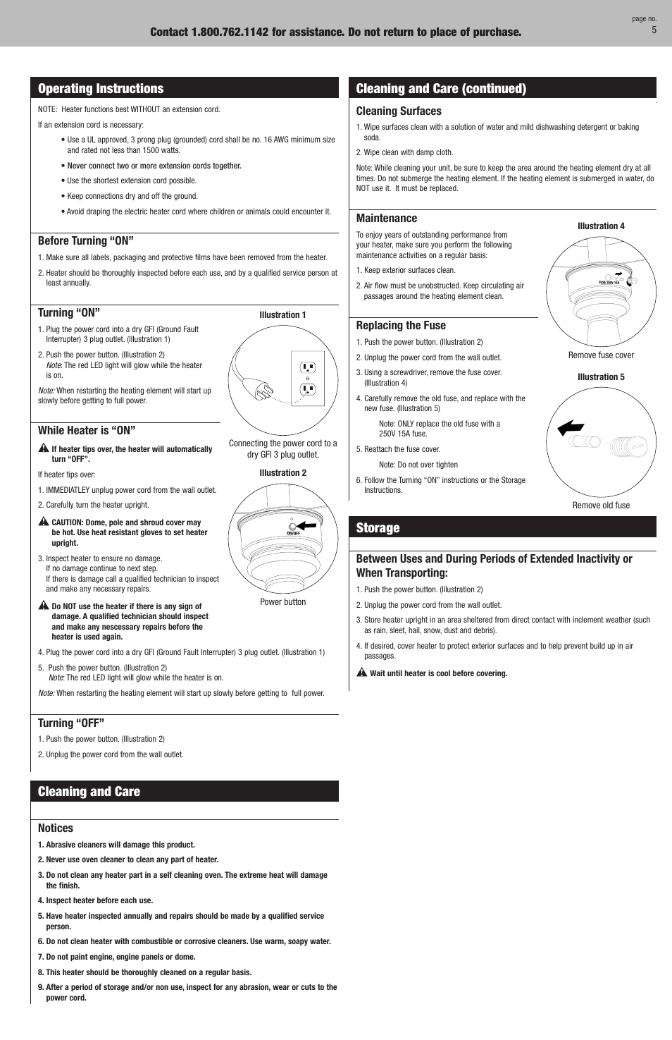 Cleaning and care, Storage | Blue Rhino EWTR850SP User Manual | Page 5 / 8