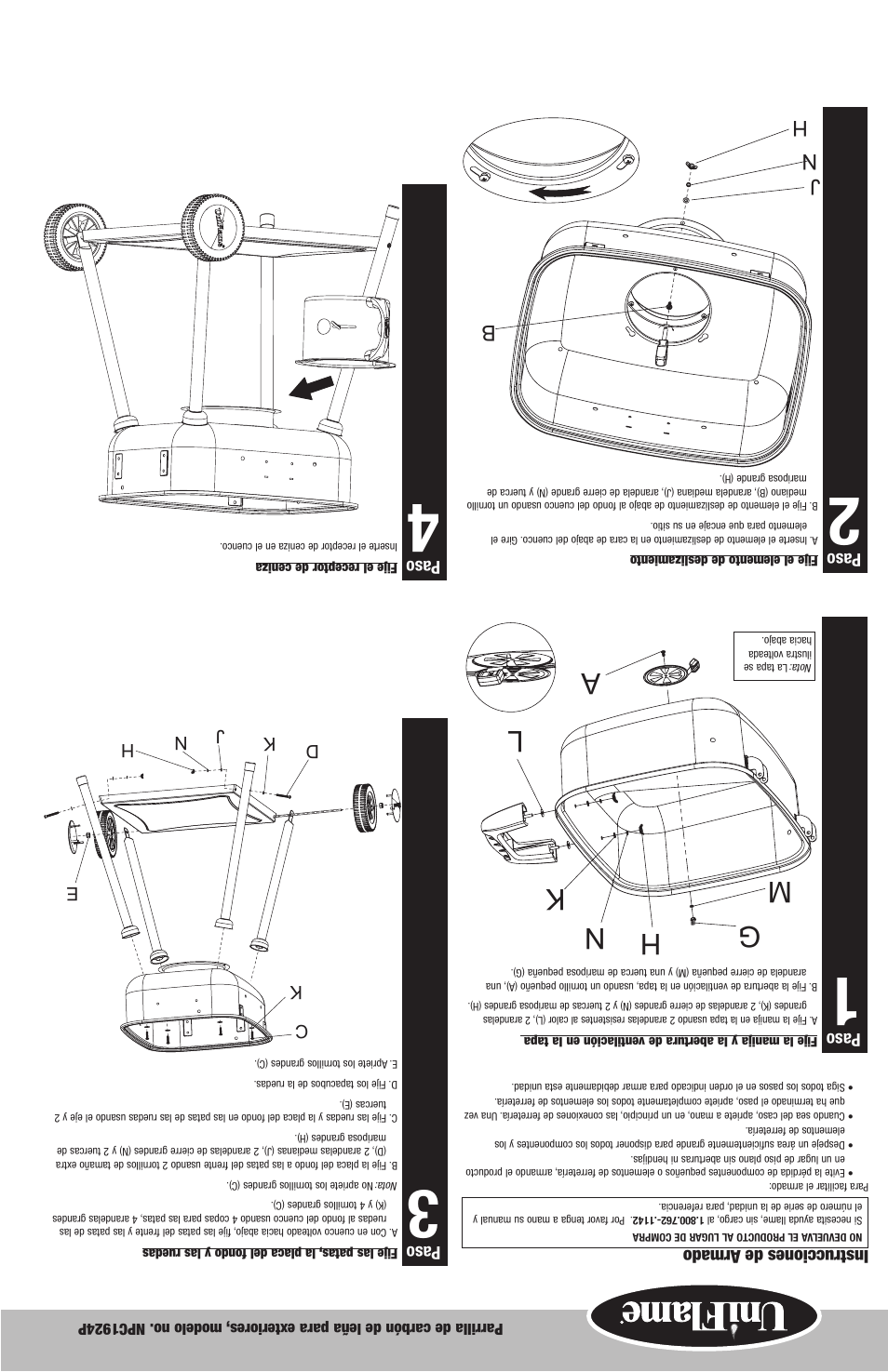 Bh n j, Paso, Instrucciones de armado | Blue Rhino NPC1924P User Manual | Page 10 / 12