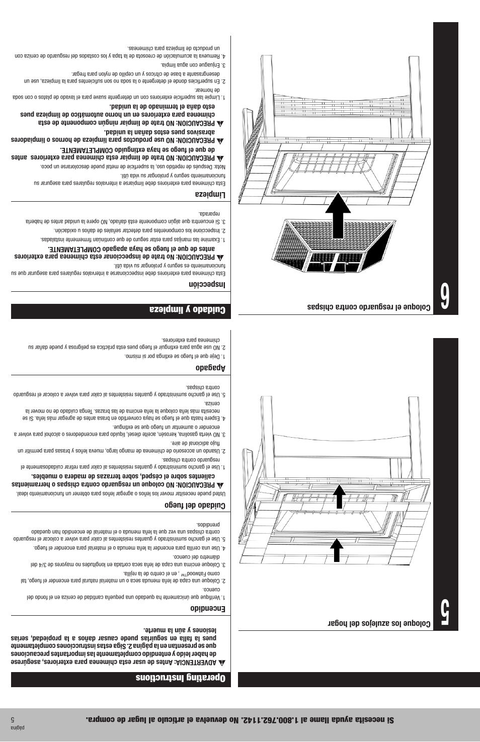 Assembly instructions, Cuidado y limpieza, Operating instructions | Blue Rhino WAD911W1 User Manual | Page 8 / 12