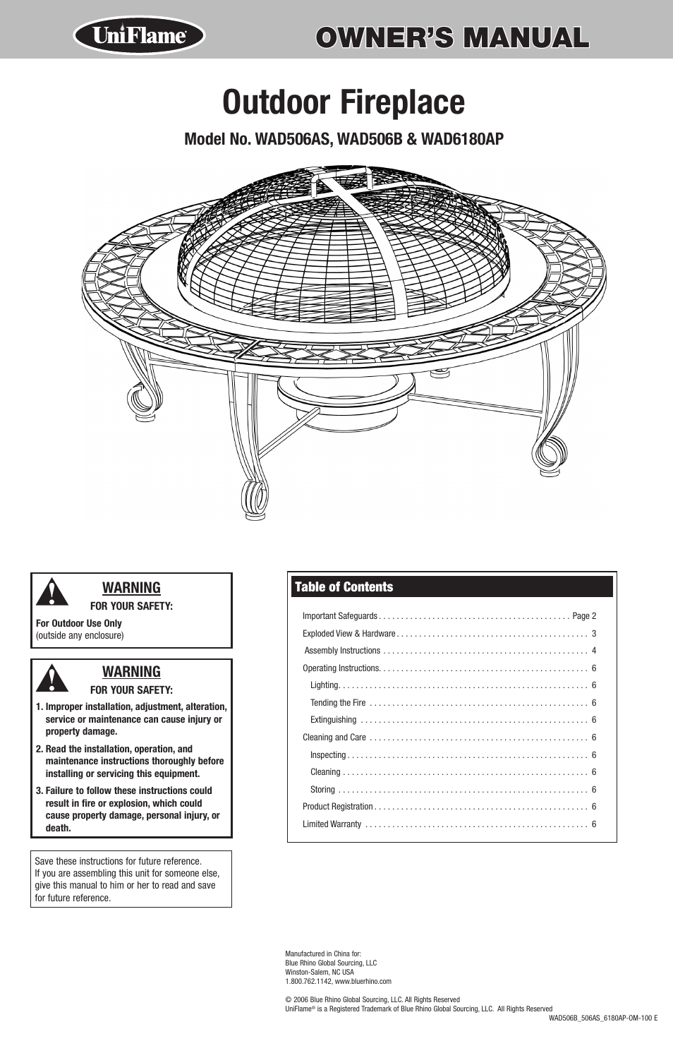 Blue Rhino WAD506AS User Manual | 8 pages