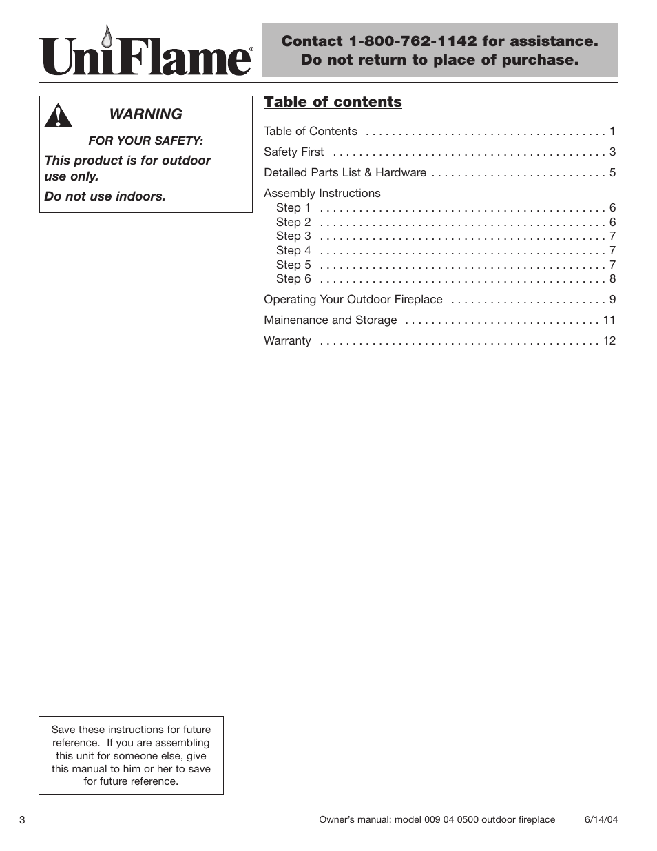 Blue Rhino 009 04 0500 User Manual | Page 4 / 18