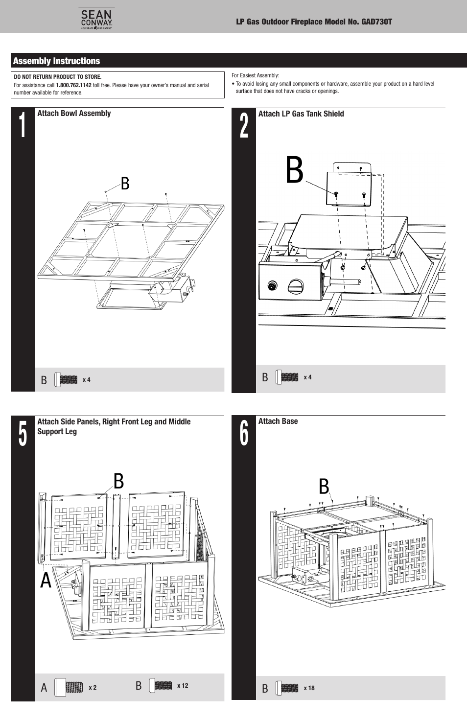 Blue Rhino GAD730T User Manual | Page 4 / 20