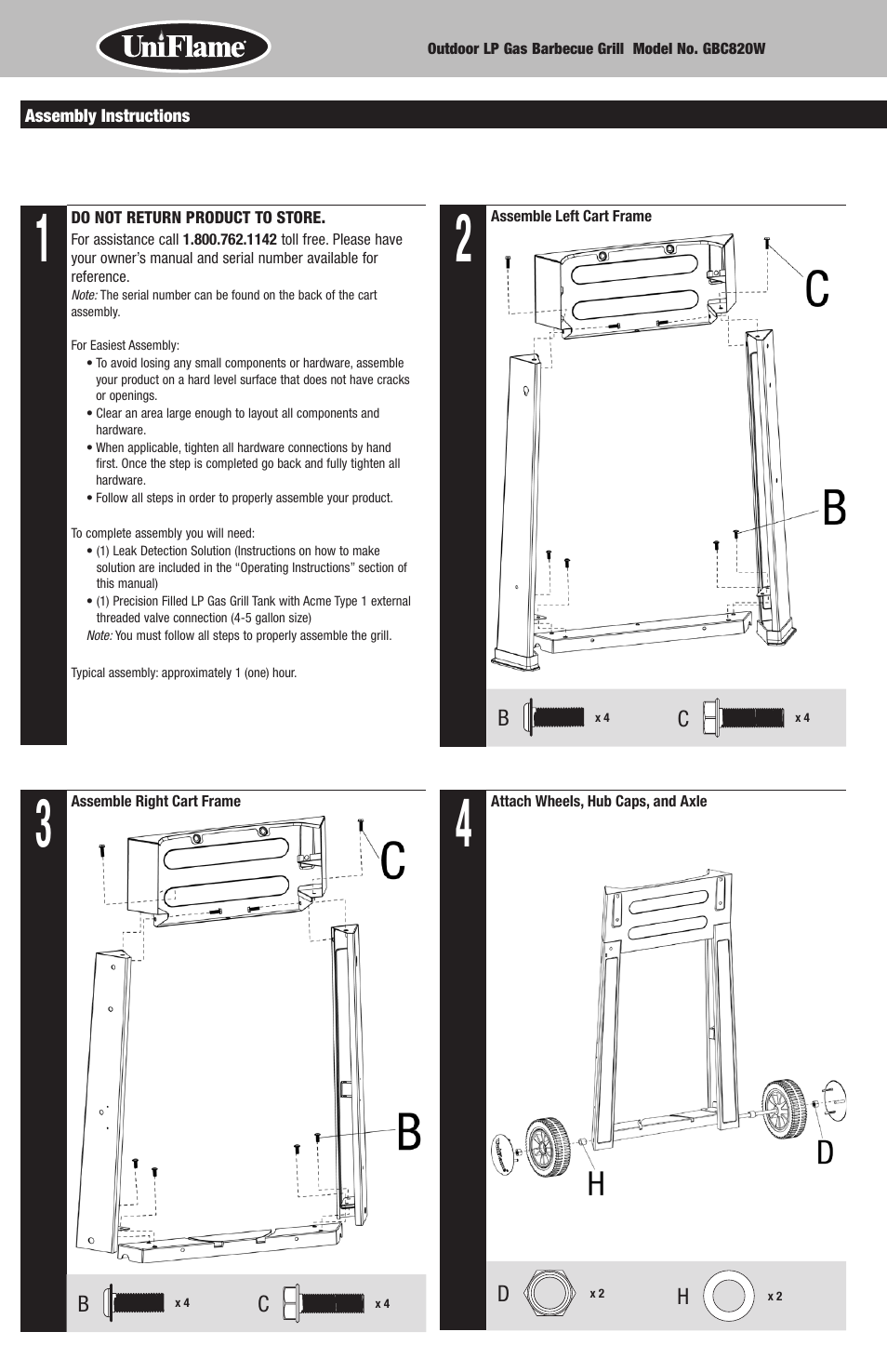 Blue Rhino GBC820W User Manual | Page 4 / 28
