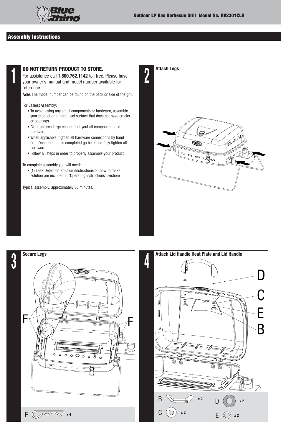 Blue Rhino RV2301CLB User Manual | Page 4 / 12