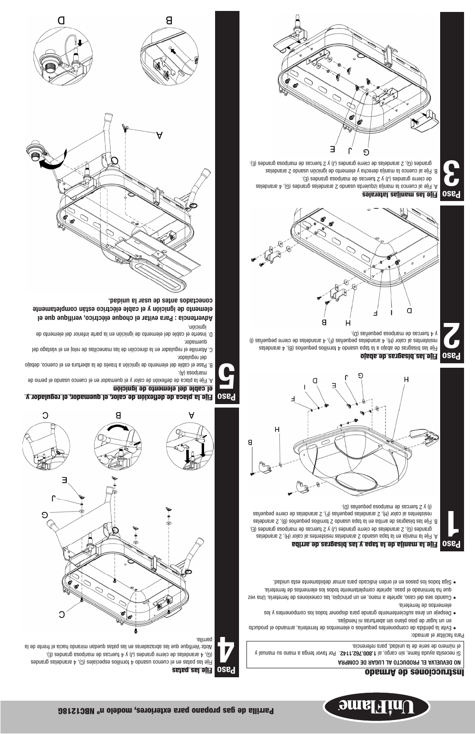 Paso, Instrucciones de armado | Blue Rhino NBC1218G User Manual | Page 12 / 16