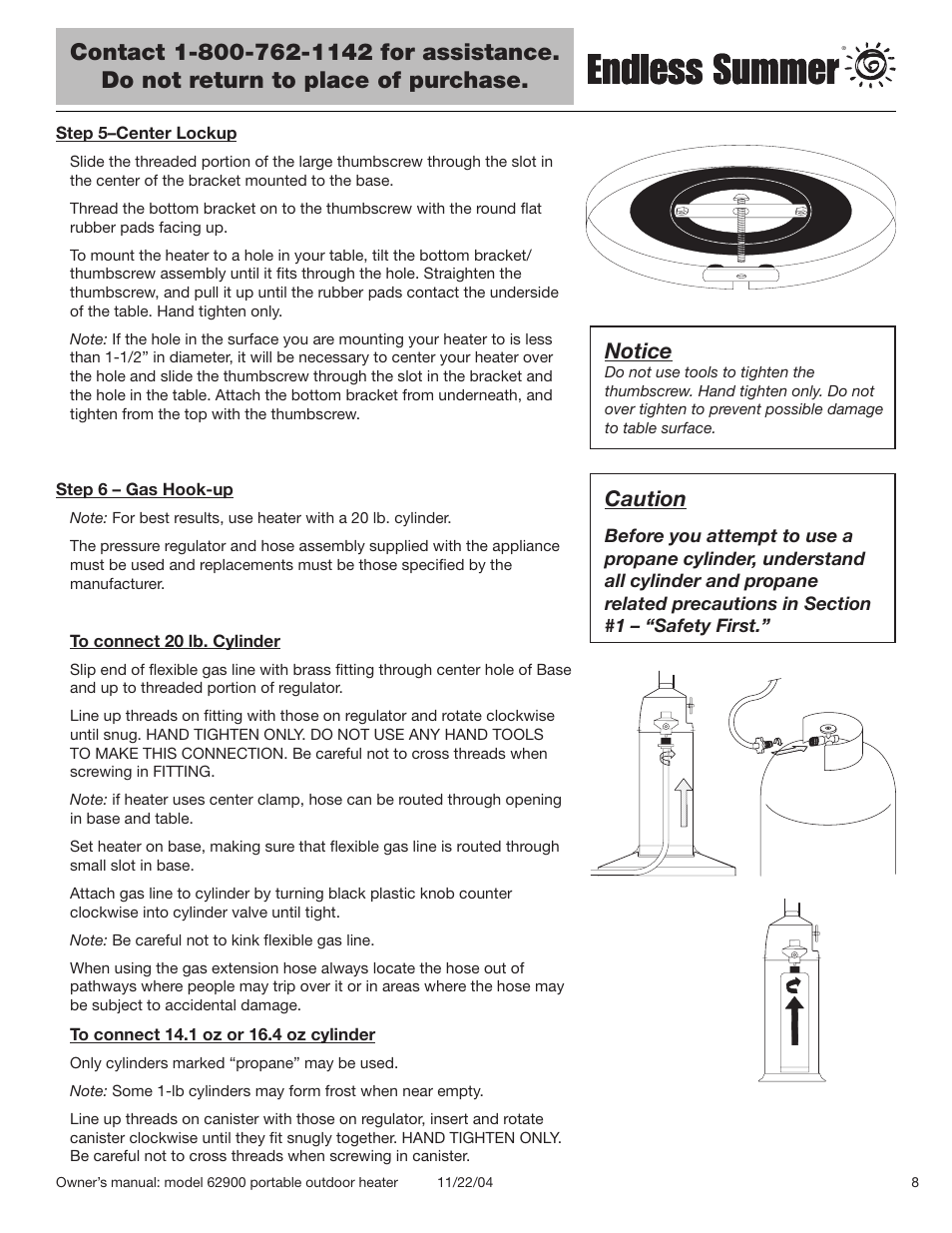 Caution, Notice | Blue Rhino Endless Summer 62900 User Manual | Page 9 / 19