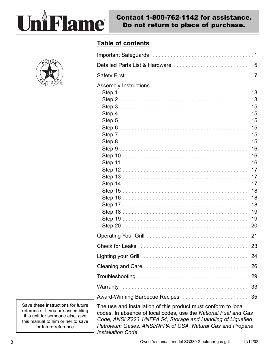 Blue Rhino SG380-2 User Manual | Page 4 / 40