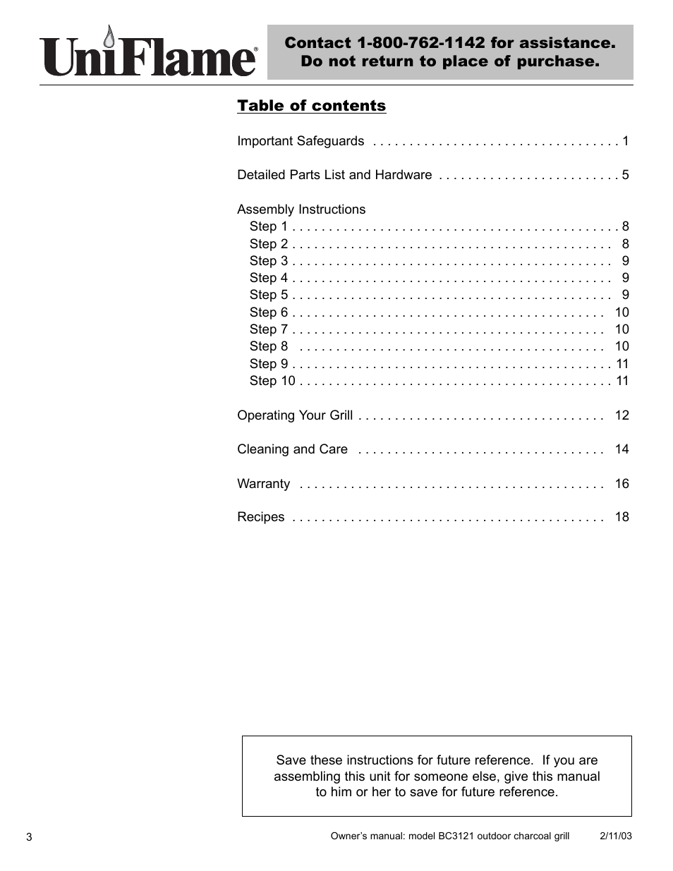 Blue Rhino BC3121 User Manual | Page 4 / 24