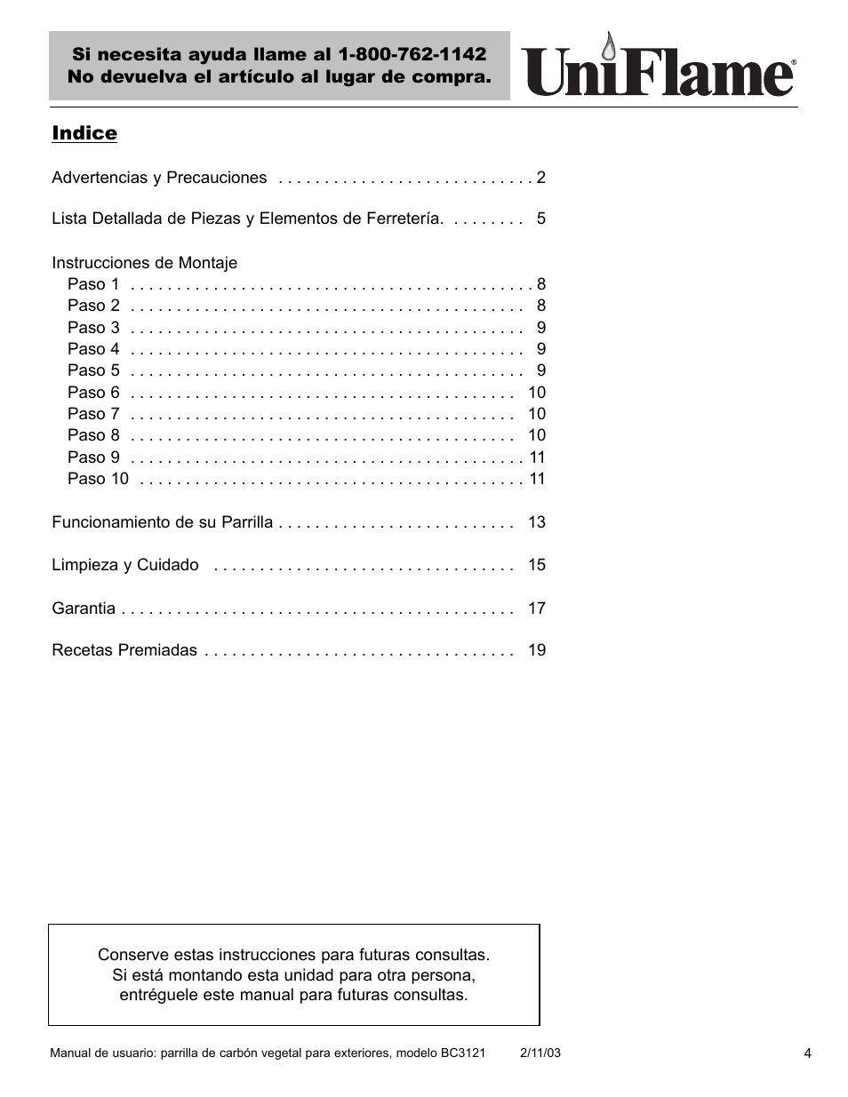 Blue Rhino BC3121 User Manual | Page 5 / 24