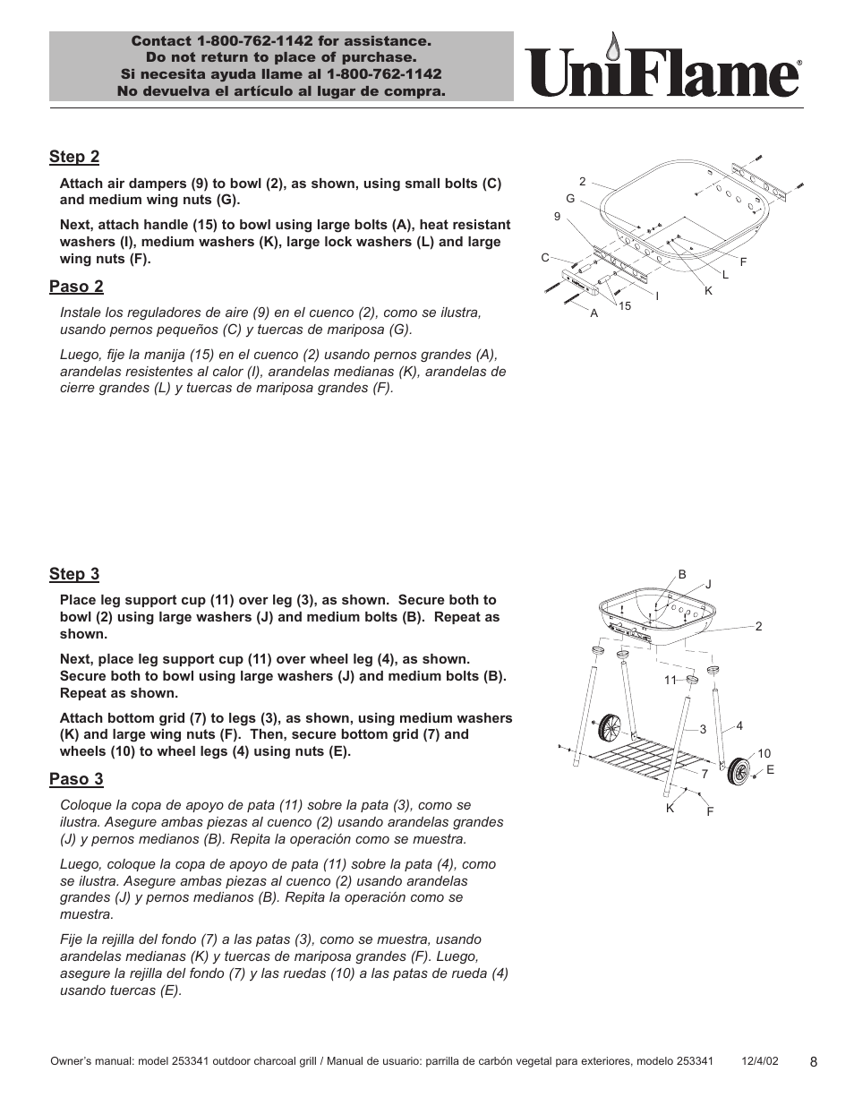 Step 3, Paso 3, Step 2 | Paso 2 | Blue Rhino 253341 User Manual | Page 9 / 21