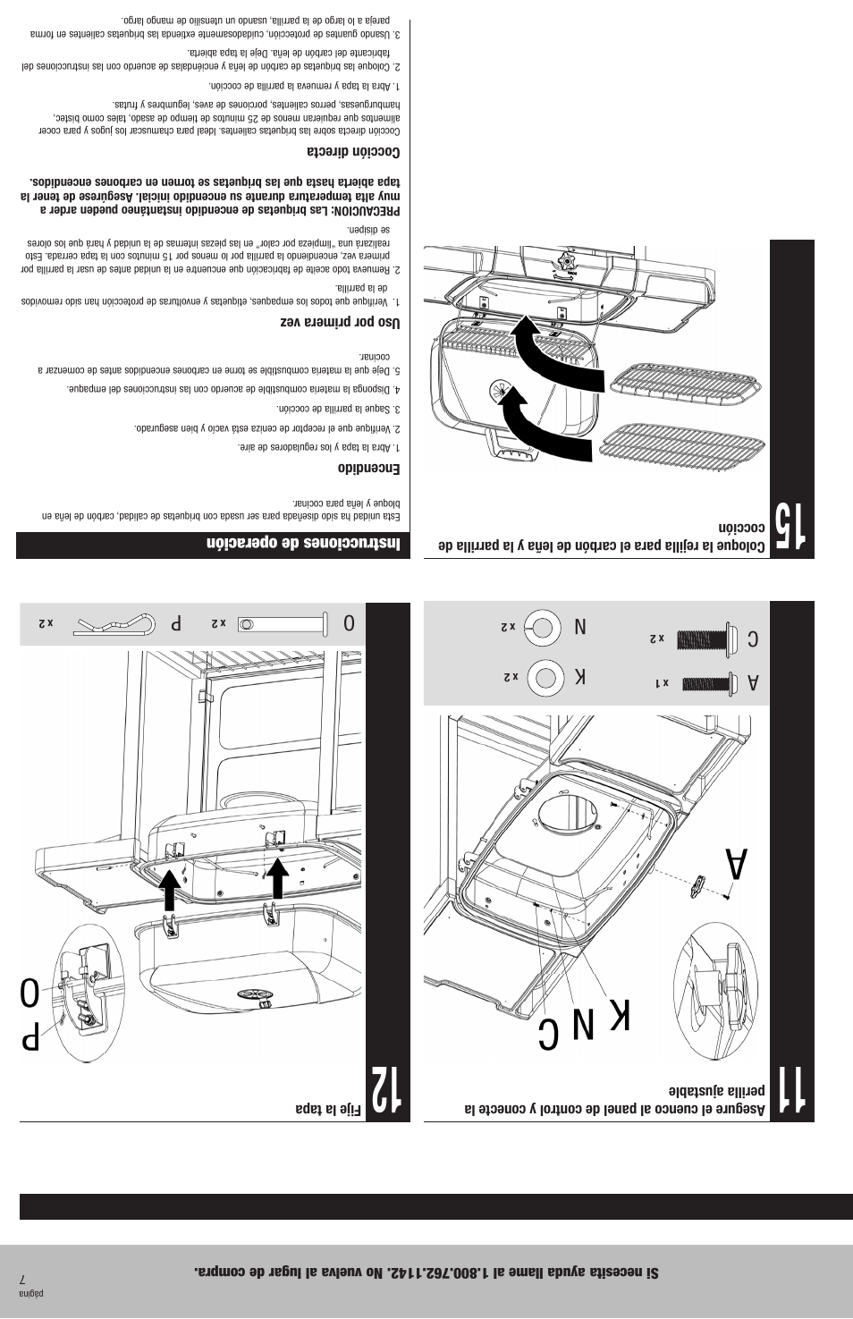 Instrucciones de operación | Blue Rhino CBC741W User Manual | Page 10 / 16