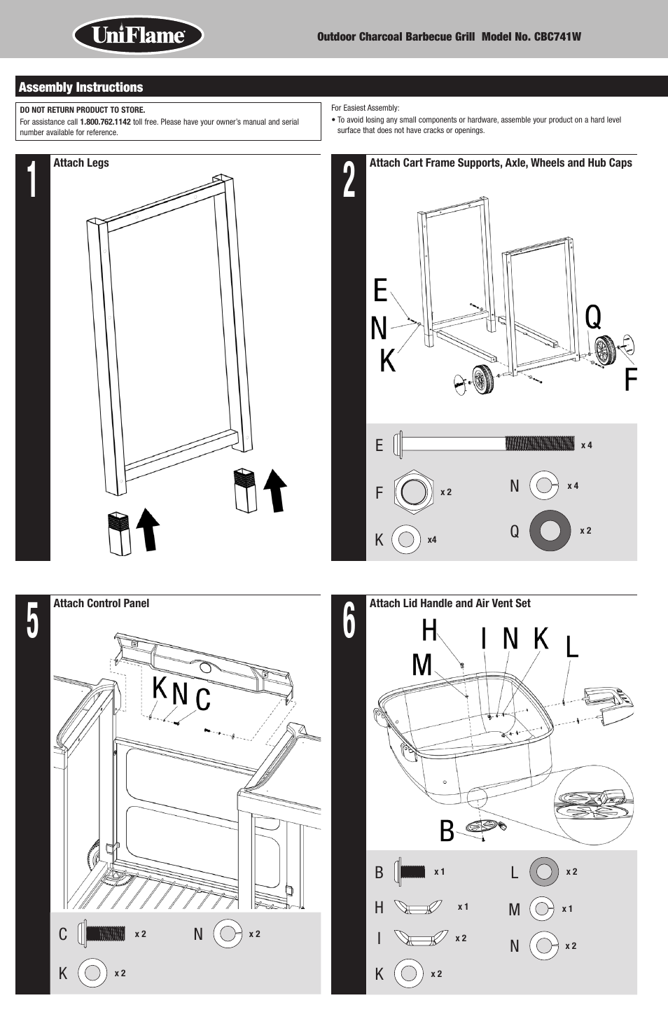 Blue Rhino CBC741W User Manual | Page 4 / 16