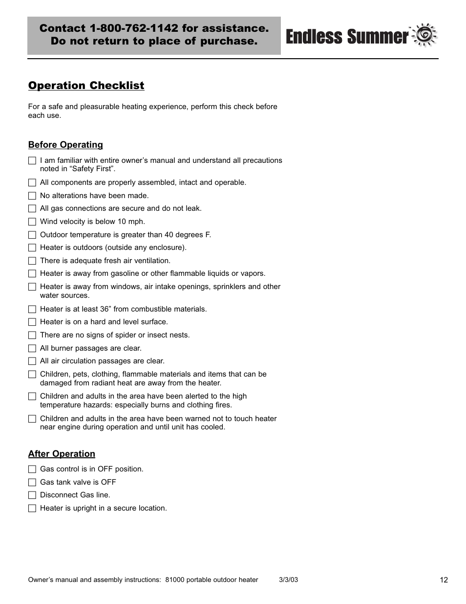 Blue Rhino 81000 User Manual | Page 13 / 20