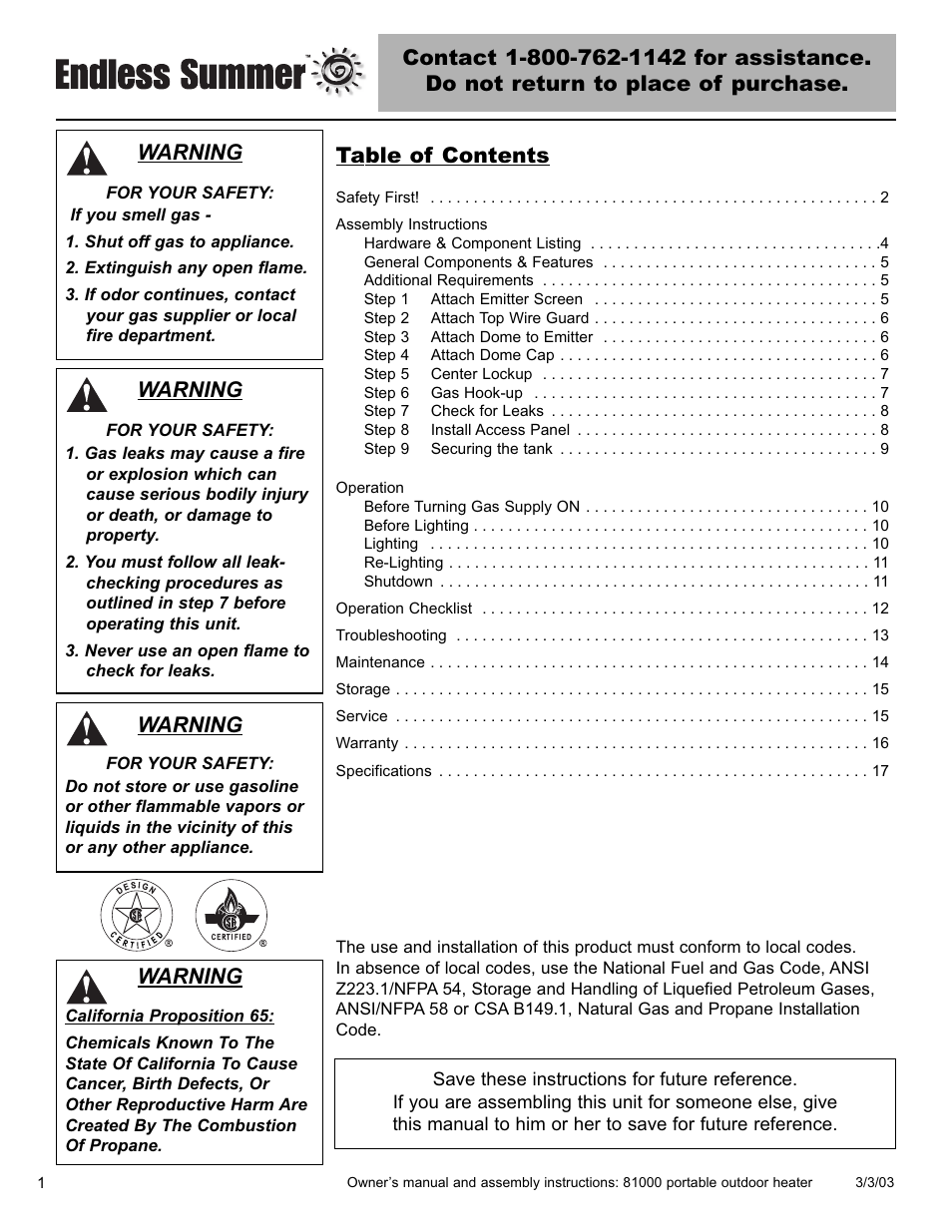 Warning | Blue Rhino 81000 User Manual | Page 2 / 20