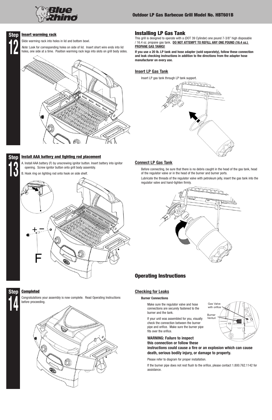 Blue Rhino HBT601B User Manual | Page 6 / 20