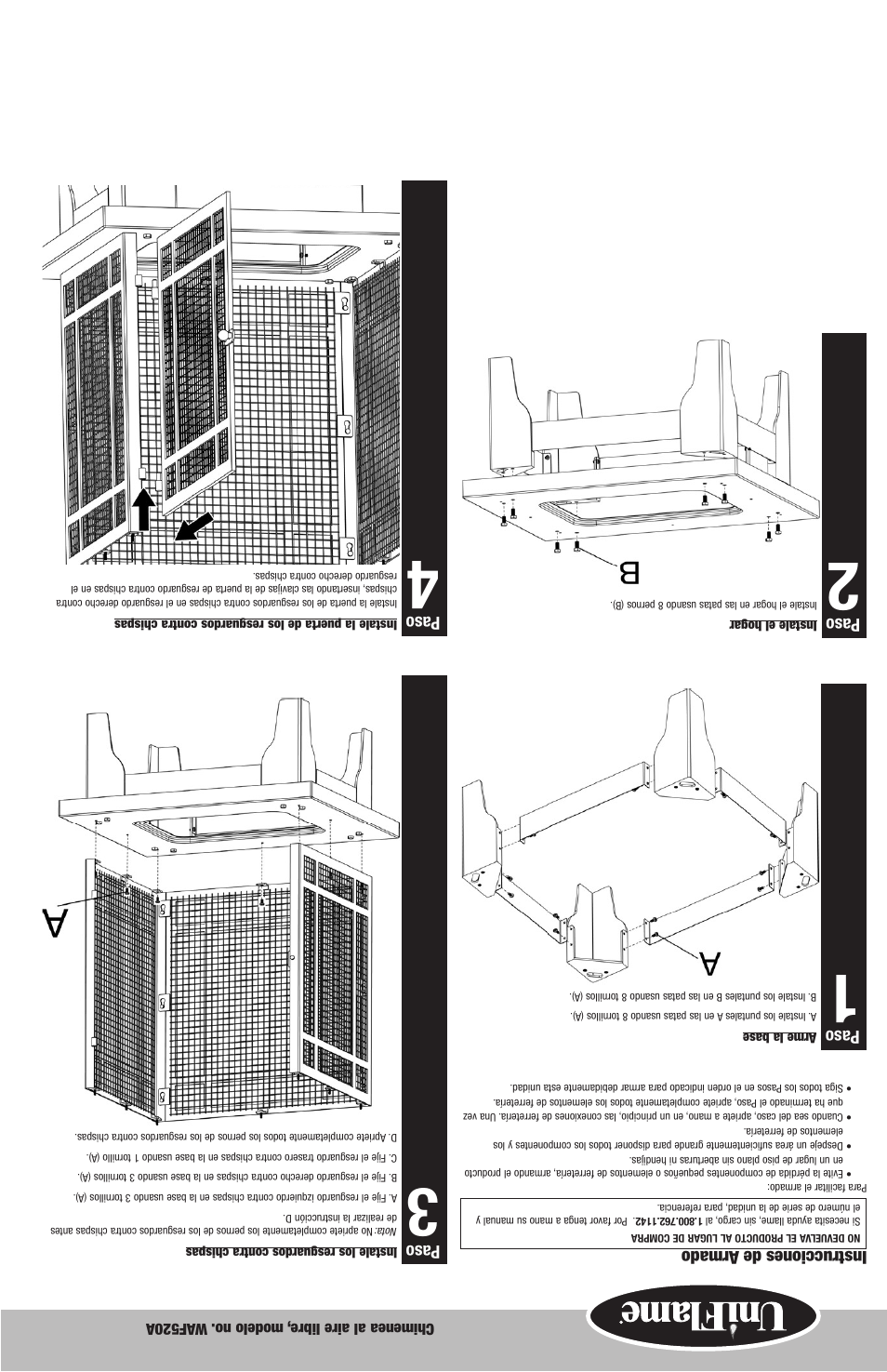 Instrucciones de armado, Paso | Blue Rhino WAF520A User Manual | Page 9 / 12