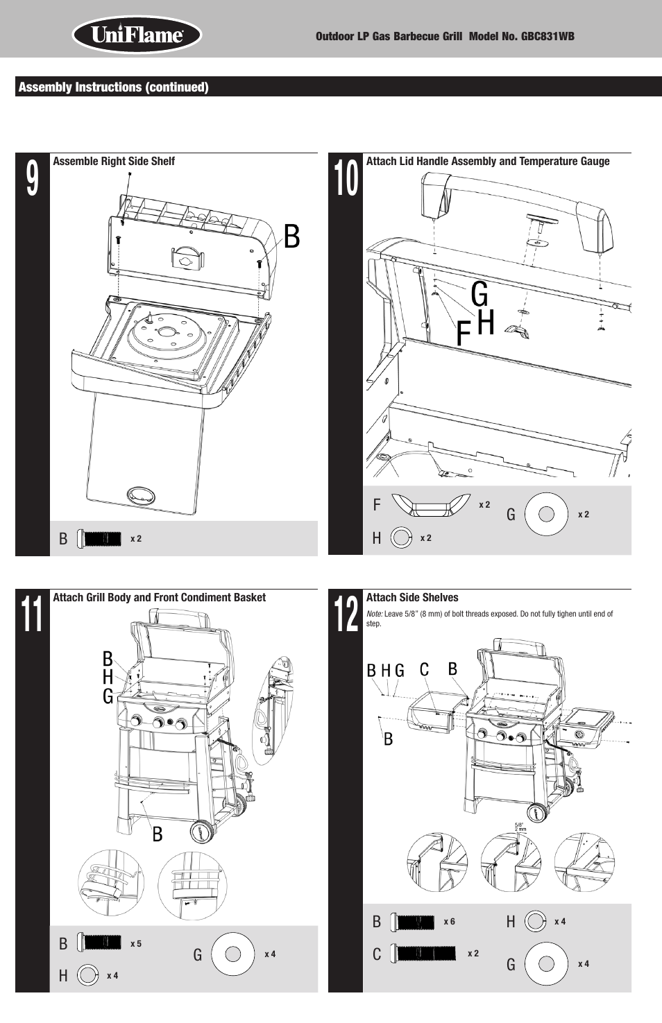 Blue Rhino GBC831WB User Manual | Page 6 / 28