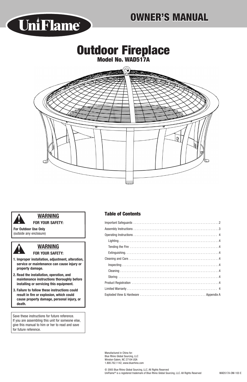 Blue Rhino WAD517A User Manual | 5 pages