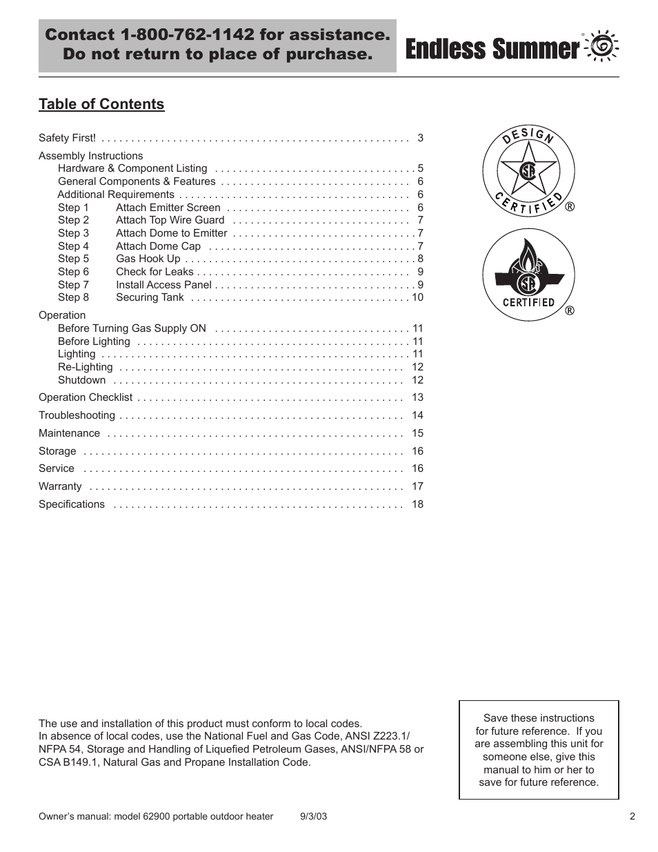 Blue Rhino 62900 User Manual | Page 3 / 40
