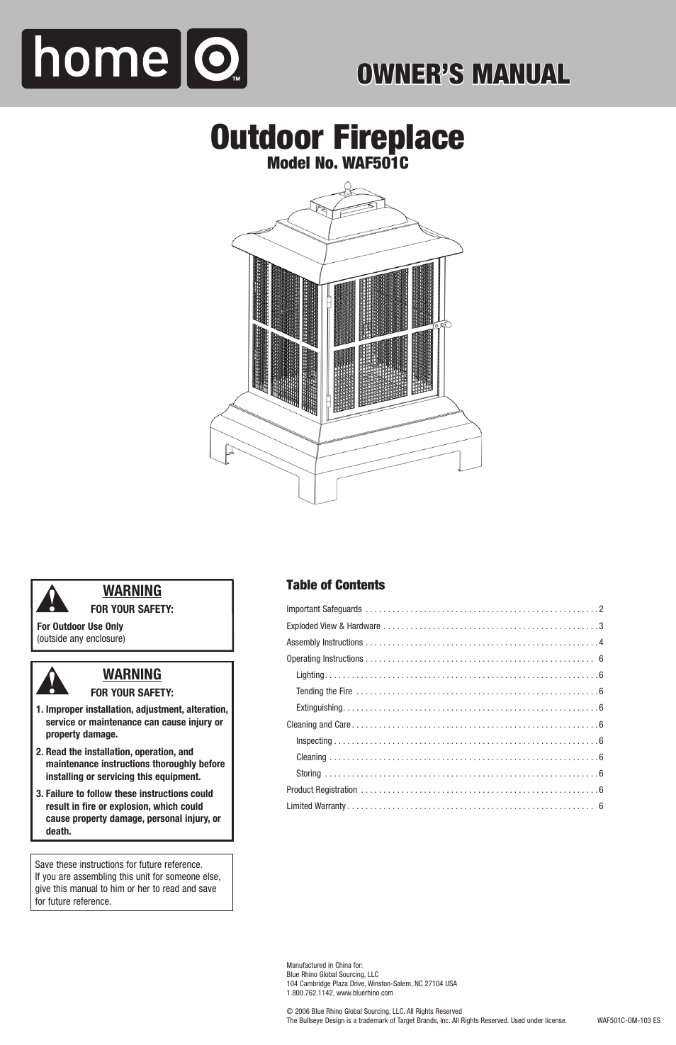 Blue Rhino WAF501C User Manual | 12 pages
