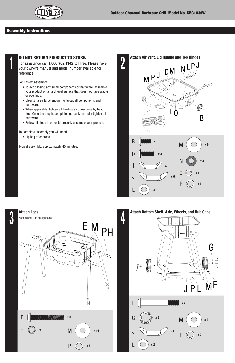 Blue Rhino CBC1030W User Manual | Page 4 / 16