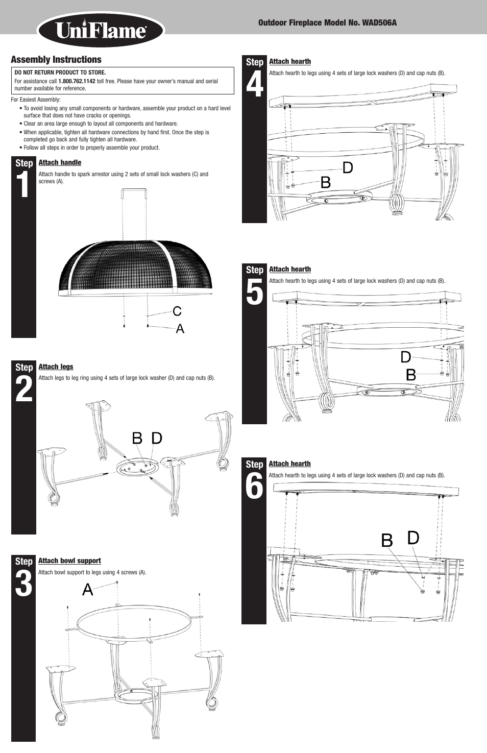 Blue Rhino WAD506A User Manual | Page 4 / 6