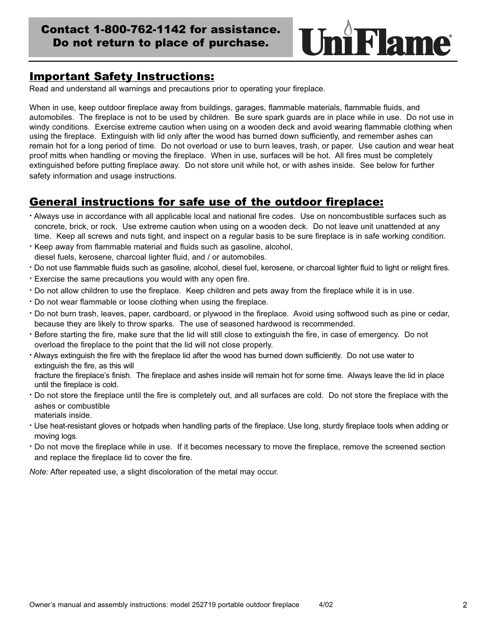 Blue Rhino 252719 User Manual | Page 3 / 16